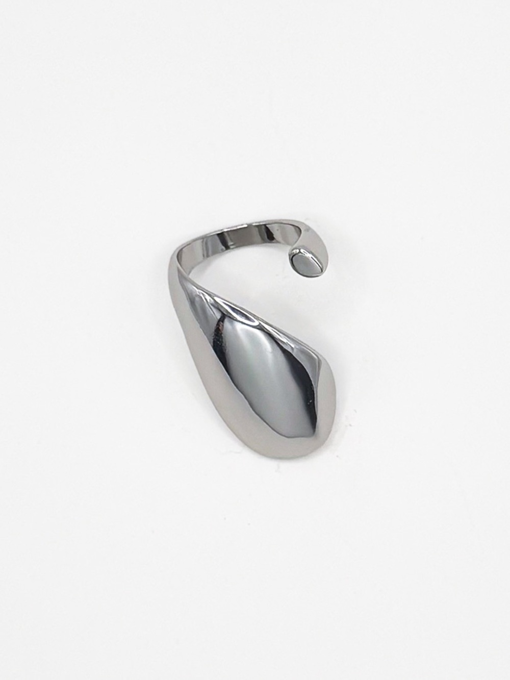 Chunky Sculptural Silver-Tone Statement Ring